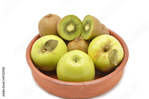 Photo: Green fruit: apples and kiwis Green fruit: apples and kiwis