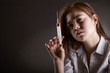 Young woman with drug addiction