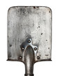Old shovel isolated on white background. Made in 1916