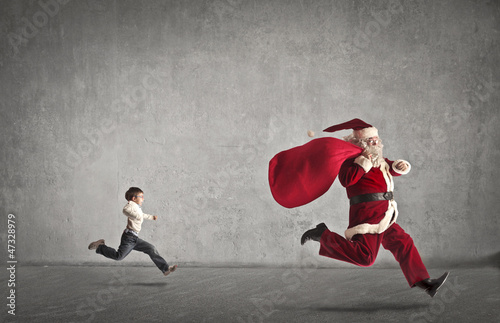 Photo: Chased Santa Claus Chased Santa Claus