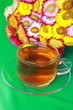 Photo: Paper flower with hot tea Paper flower with hot tea