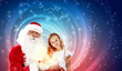 portrait of santa claus with a girl