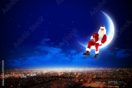 Photo: Santa on the moon Santa on the moon