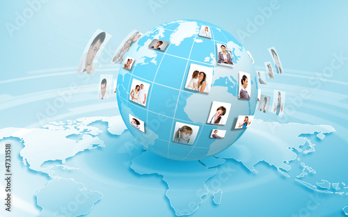 Photo: Planet as symbol of social networking Planet as symbol of social networking