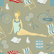 Summer beach seamless background