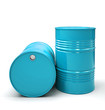 Blue Metal barrels isolated on white background illustration