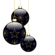 Boules de Noël en noir et or