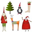 Illustration: Set of decorative Christmas elements Set of decorative Christmas elements