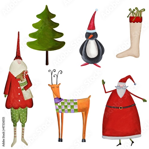Illustration: Set of decorative Christmas elements Set of decorative Christmas elements
