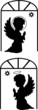 Cute angels silhouettes set