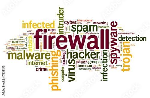Illustration: Firewall concept in tag cloud Firewall concept in tag cloud
