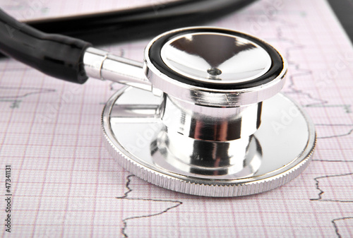 Photo: stethoscope and cardiogram stethoscope and cardiogram
