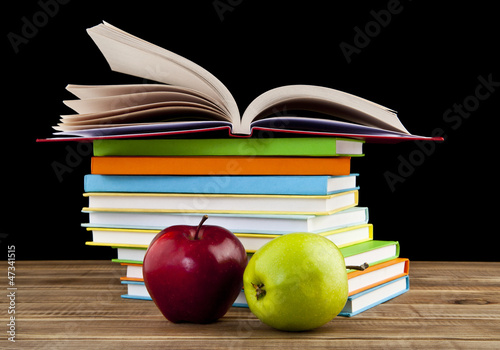Photo: apples and books apples and books