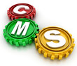 CMS gears. content management system concept