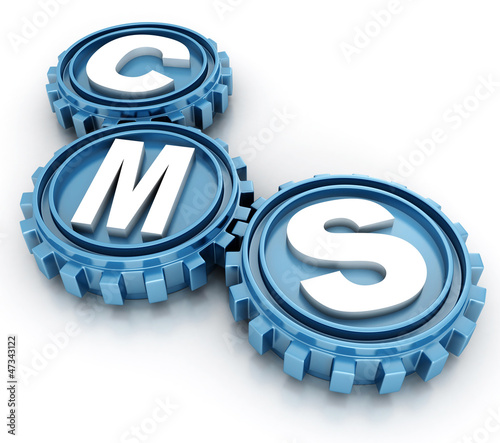 Illustration: CMS gears. content management system concept CMS gears. content management system concept