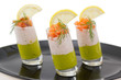 Photo: Salmon and avocado mousse on black plate. Salmon and avocado mousse on black plate.