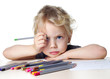 Photo: sad girl draws sad girl draws