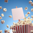 Popcorn. Your text on the whiteboard.