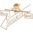 man balancing family and work