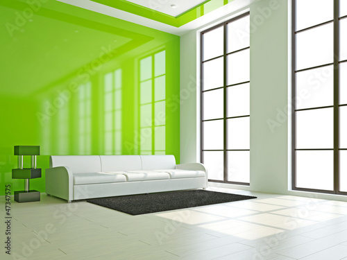 Illustration: White sofa in the livingroom White sofa in the livingroom
