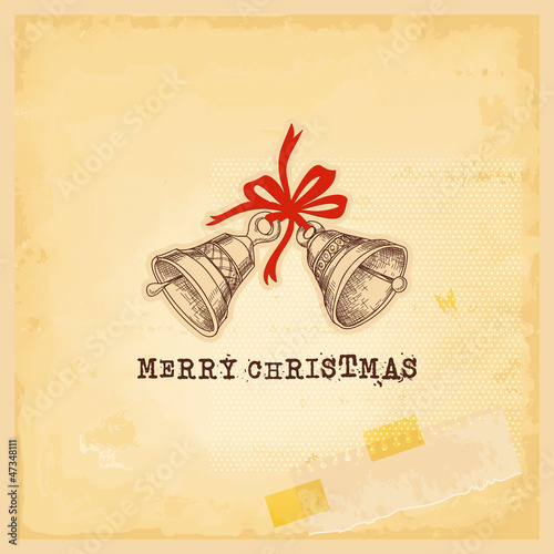 Vector: Retro Christmas card, vintage style worn paper background vector Retro Christmas card, vintage style worn paper background vector