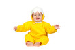 Adorable baby girl with chicken costume