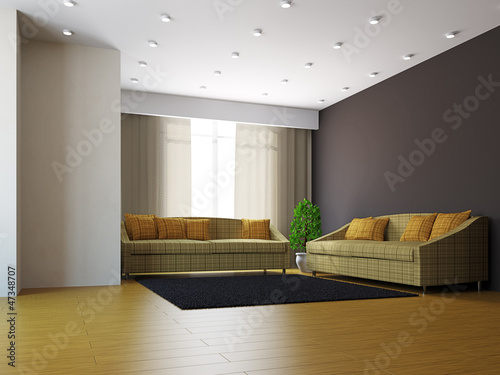 Illustration: Livingroom with sofas and a plant Livingroom with sofas and a plant