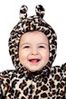 Adorable baby girl with leopard costume