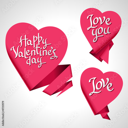 Vector: Valentine's Day vector background. Origami speech bubble. Valentine's Day vector background. Origami speech bubble.