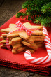 Christmas gingerbread cookies and candy cane