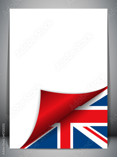 Vector: United Kingdom Country Flag Turning Page United Kingdom Country Flag Turning Page