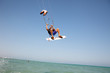 Kiteboarder high air