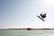 Kiteboarder high air