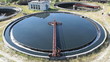 Rotation of huge circular sedimentation tank in sewerage