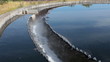 Overflow waste water from bid sedimentation settlers