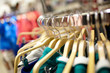 Hangers in the clothing store.