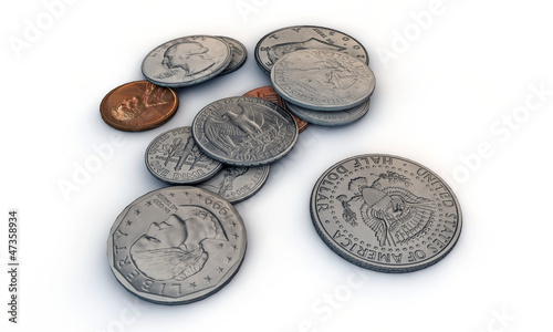 Illustration: us dollar coins us dollar coins