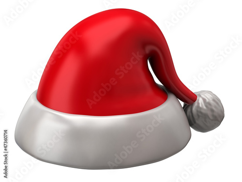 Illustration: Santa Claus red hat isolated on white background Santa Claus red hat isolated on white background