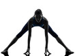 woman exercising yoga stretching legs warm up