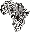 Vektor: Africa in a zebra camouflage Africa in a zebra camouflage