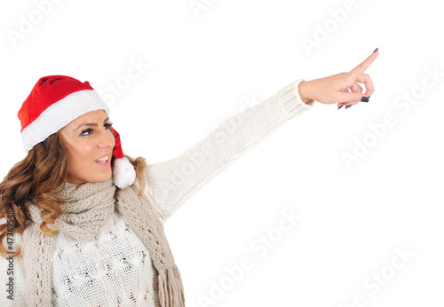 Photo: Isolated young christmas girl Isolated young christmas girl