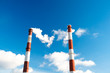 Factory chimneys.
