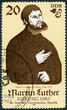 GERMANY - 1982: shows Portrait of Martin Luther (1483-1546)