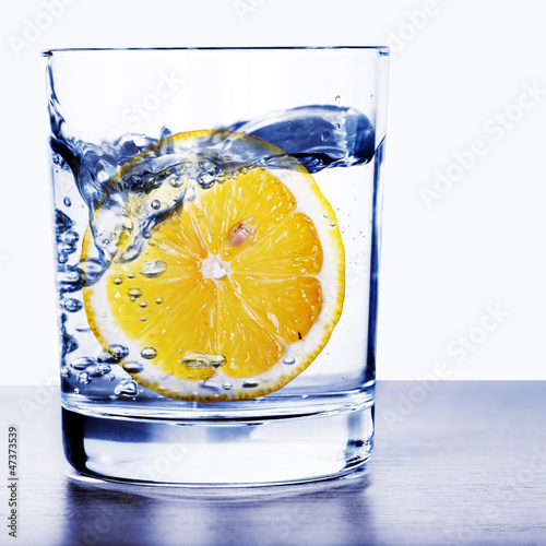 Photo: Glass of water with lemon Glass of water with lemon