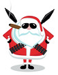 Vector: Santa with ammunition, cigar and sunglasses. Vector Santa with ammunition, cigar and sunglasses. Vector