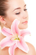 Photo: Cute woman with flower Cute woman with flower