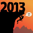 new year rock climbing, vector illustration