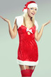 beautiful sexy woman in christmas or santa look