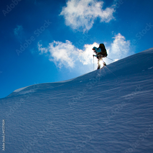 Photo: Hiker in winter mountains Hiker in winter mountains