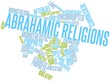 Word cloud for Abrahamic religions